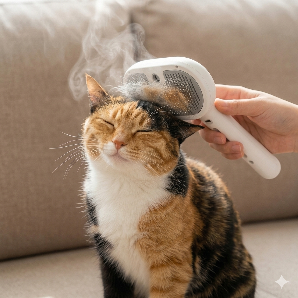 Spazzola a vapore per cani e gatti